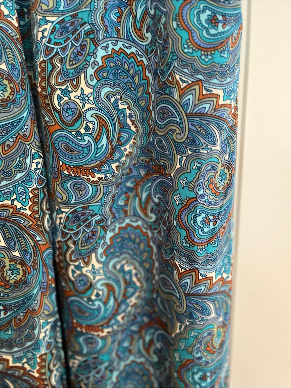 Philosophy Republic teal paisley wide leg pull on palazzo lounge pant.Size small - Picture 6 of 16